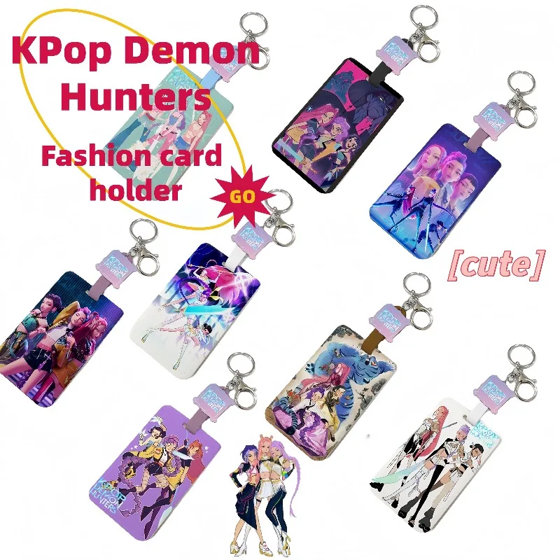 

KPop Demon Hunters Rumi Retractable Slide Card Holder Cute Personalized Cartoon Student Card and ID Protector Birthday Gift