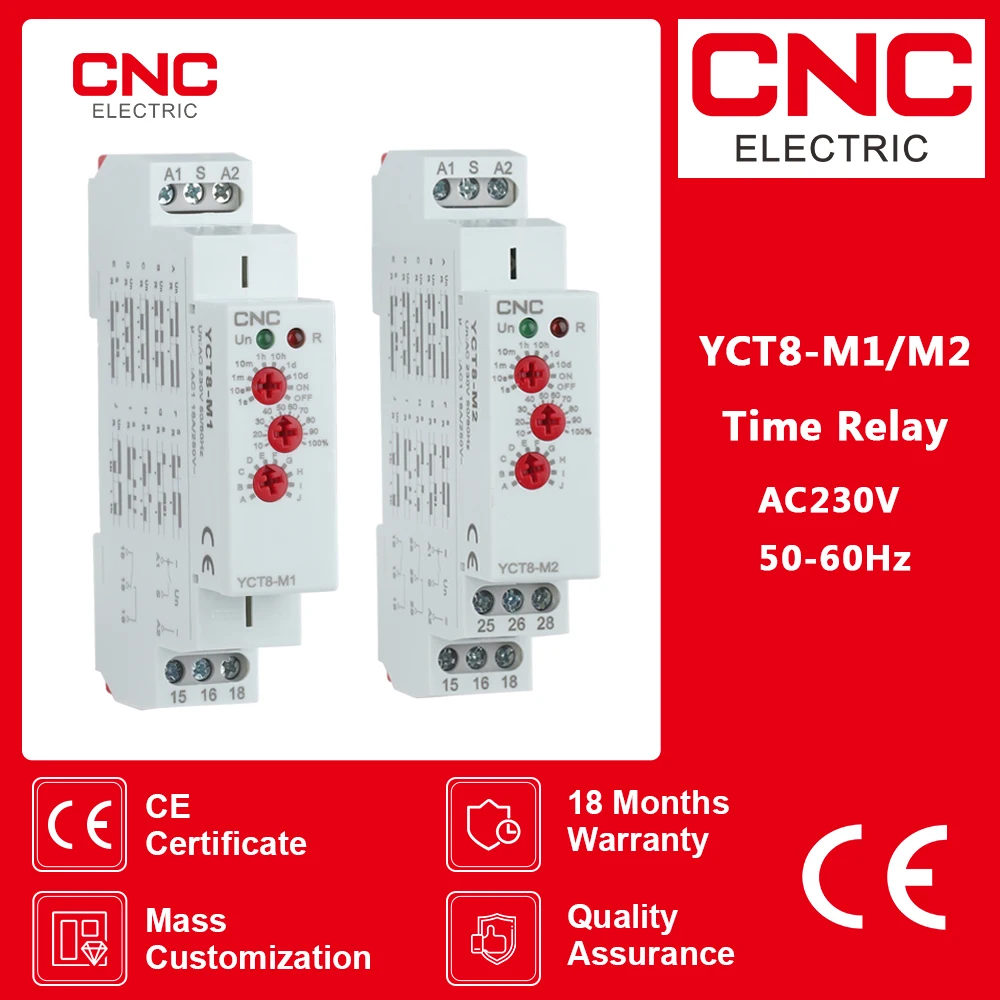 

CNC Din Rail Type Time Delay Relay AC 230V 16A Multifunction Timer Relay with 10 Function Choices