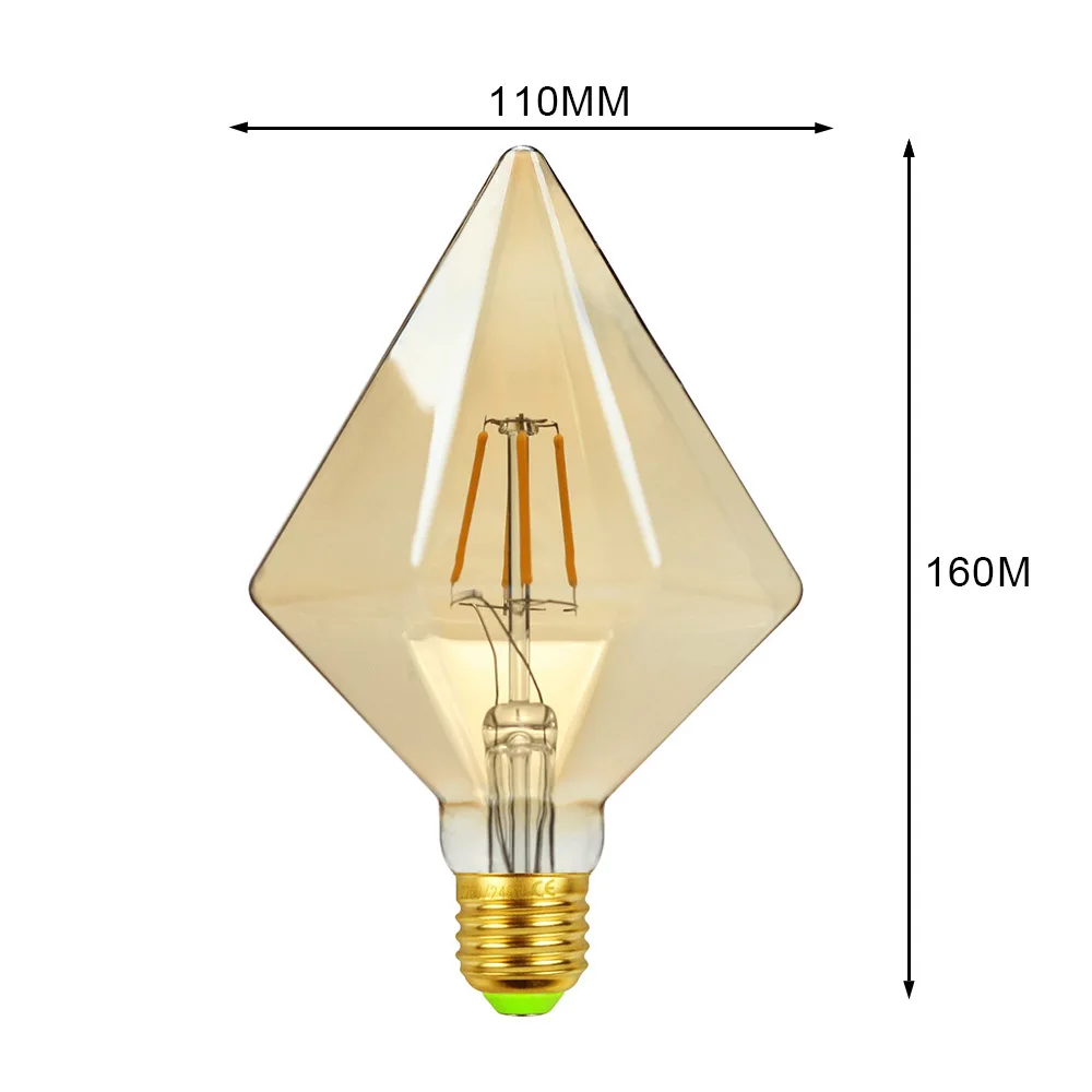 Led Dimmable Bulb Spiral Lights Filament Bulbs LED Retro Style Homestay Bar Restaurant Internet Cafe Diamond-shaped Decorative