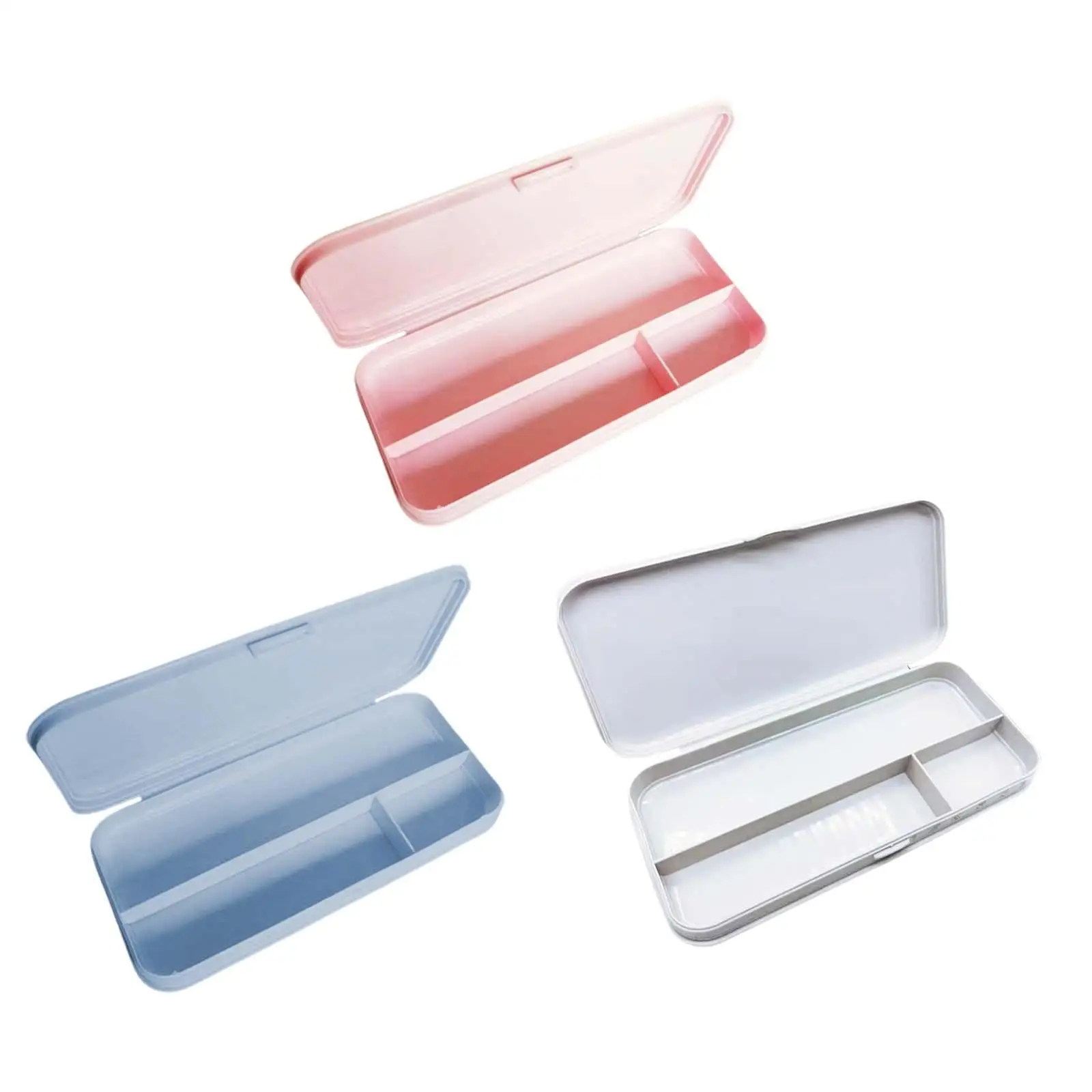 Pencil Box with Snap Closure Lids Portable Multi Purpose Stackable Crayon Box