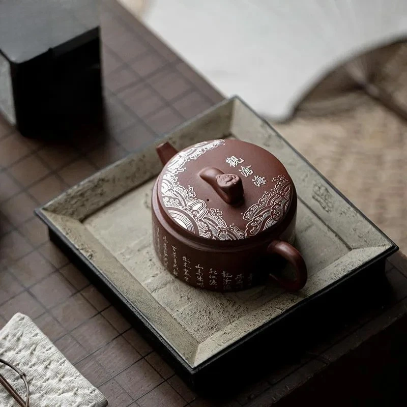 

150ml High-end Chinese Yixing Purple Clay Teapot Beauty Kettle Famous Handmade Poetic Hanwa Tea Pot Raw Ore Zisha Teaset Teaware