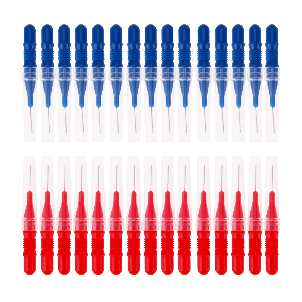 30Pcs Interdental Brush Dental Toothpicks Brush Orthodontic Dental Tooth Brush Oral Interdental Brush for Teeth Health Care