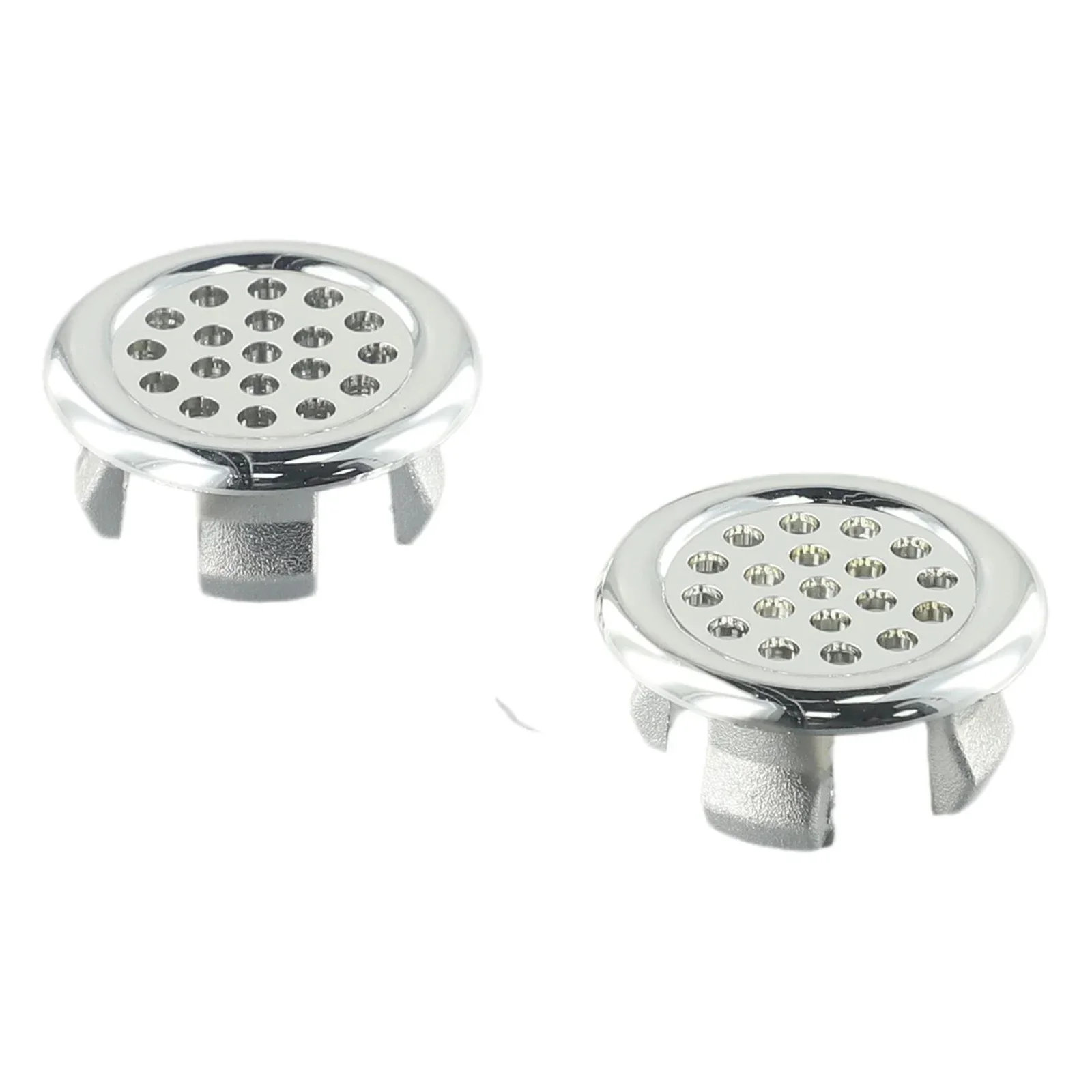 2pcs Bathroom Basin Sink Overflow Ring Electroplating Plastic Overflow Covers Basin/Sink Practical Replacement Hole Cover Cap