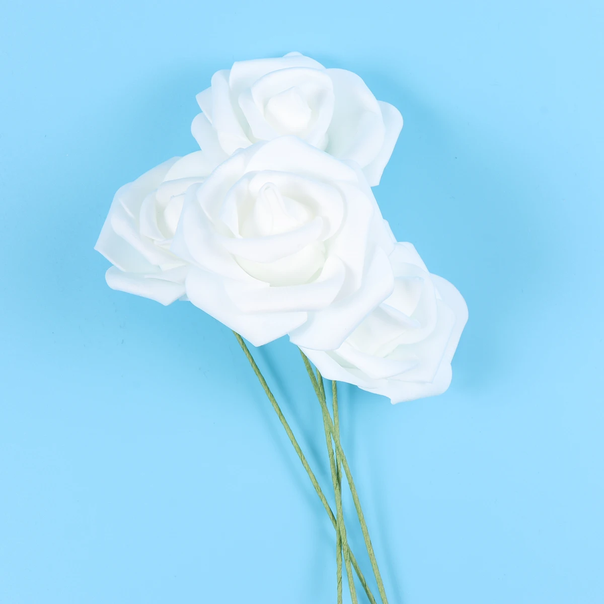 

Artificial Flowers White Wedding Bouquet Simulation Roses Realistic Foam Flowers Bridal Decor Valentine Engagement