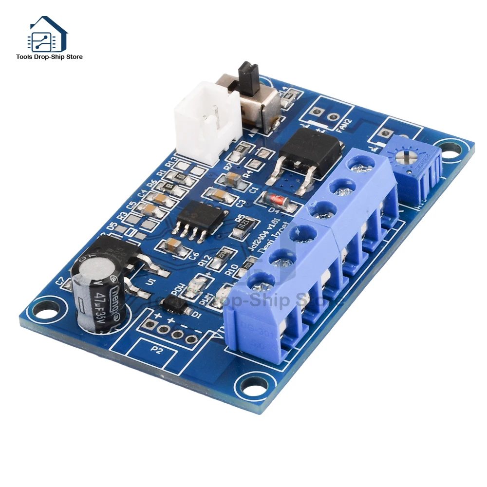 DC12V 24V 4A Fan Temperature Control Module PWM Thermostat Speed Governor DC Fan Intelligent Speed Regulator with 50CM Line