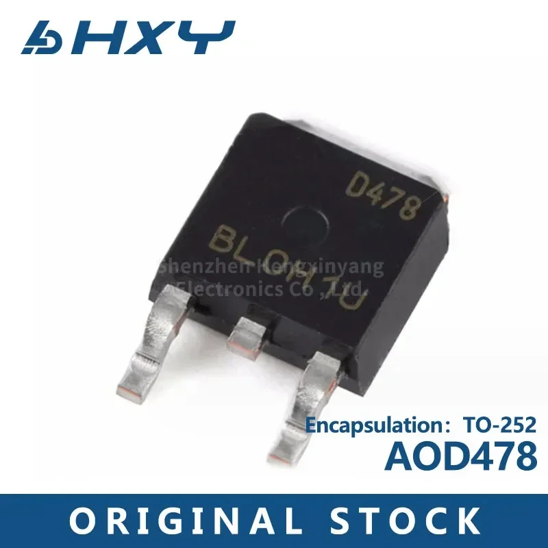 10PCS   AOD478 TO 252 N channel 100V/11A patch MOSFET field effect tube