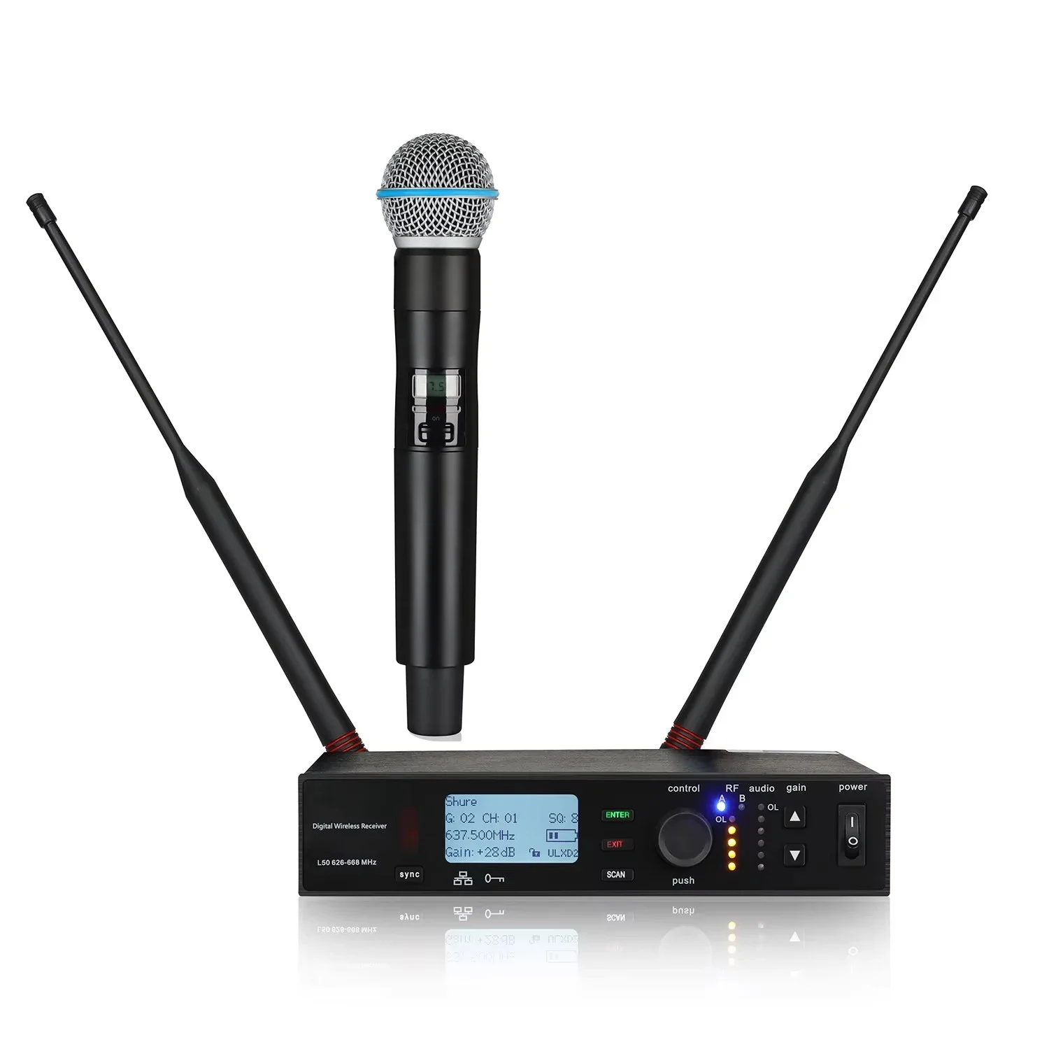 happymusic ULXD4/ULXD24 BETA58A High Quality Professional Wireless Microphone System Stage Performance Singing Large Party