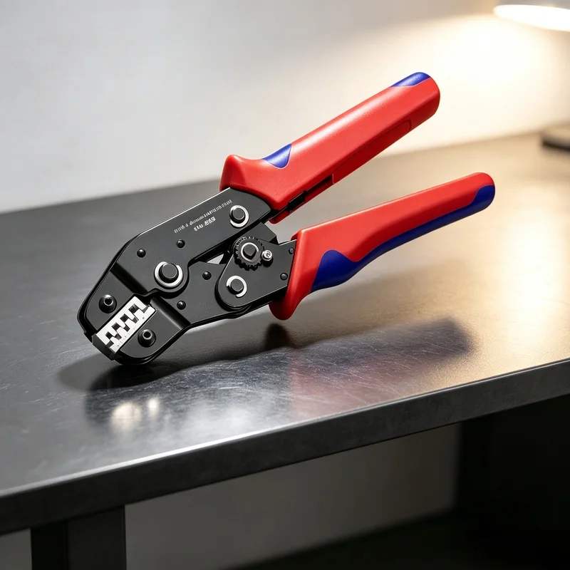 Ratchet Style SN-58B Crimper Tool, AWG24-16 Wire Terminal Plier for Non-Insulated Pin Header Connector & Electrical DIY Work