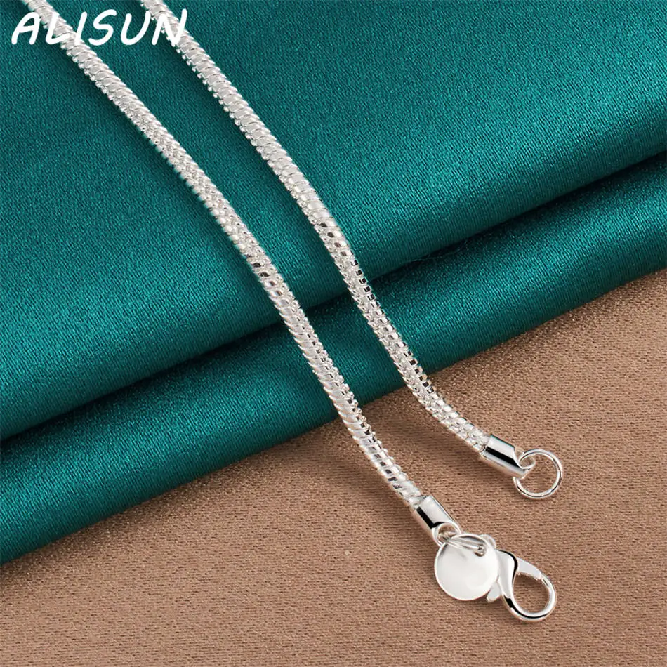 

ALISUN 925 Sterling Silver 40-75cm 3mm Dense Bone Chain Necklace For Women Men Anniversary Gift Popular Wild Fashion