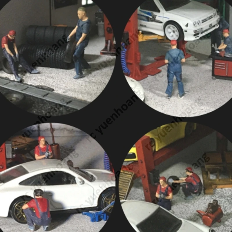 1/64 Scale Static Figure Model Simulated Warehouse Workshop Staff Doll Decoration Scene Prop Modified Parts for RC Car/Vehicles