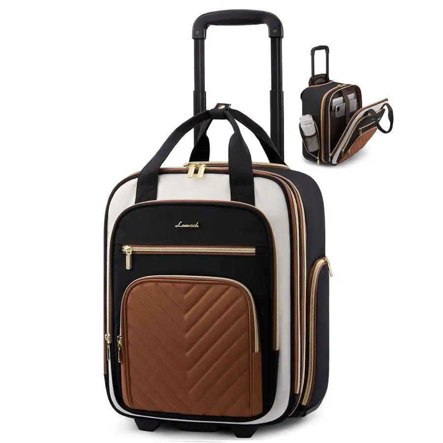 

Carry On Luggage with Wheels, Lightweight Stylish Under Seat Luggage, Soft Sided Small Personal Item Suitcase for Travel