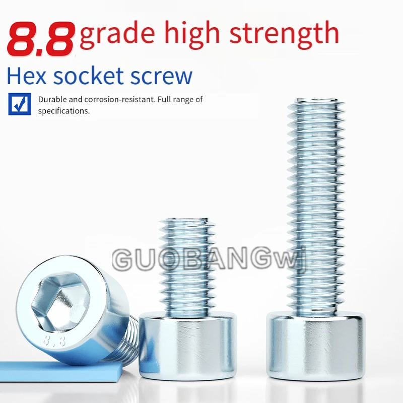 

Grade 8.8 High-Strength Galvanized Hex Socket Head Cap Screws/Extended Cup Head Bolts M3-M20 Multiple Sizes Available Rust