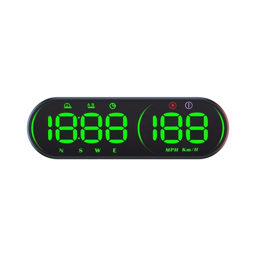 Digital Head Up Display HUD for Car GPS Speed Compass Showing Speed Times Distance Count Direction and Auto Brightness