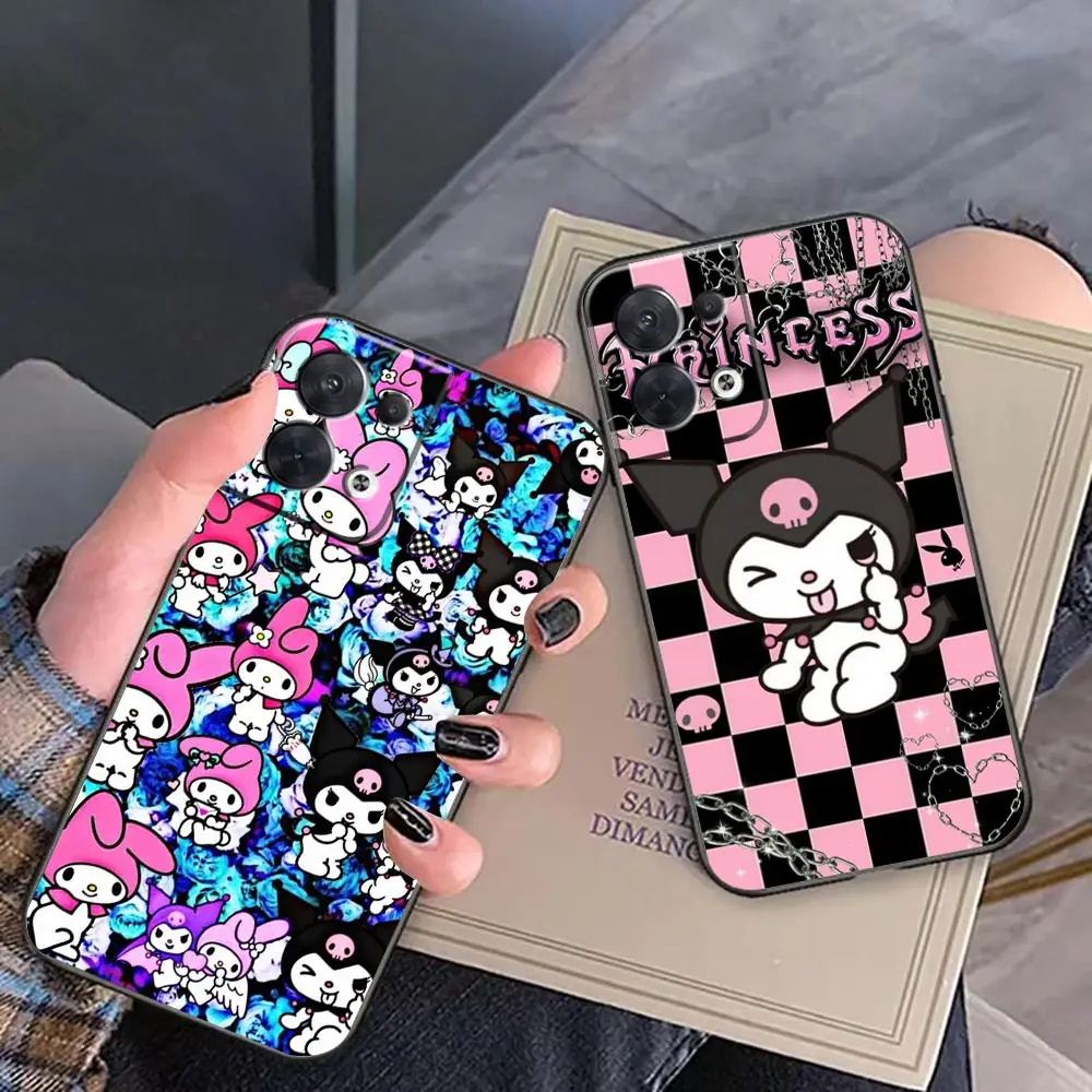 Cat K-Kuromi M-Melody Phone Case For OPPO FIND X5 X3 X6 RENO 10 8 7 7Z 2Z 6 5 4 Lite Pro Plus Case Funda Coque Shell Capa Cover