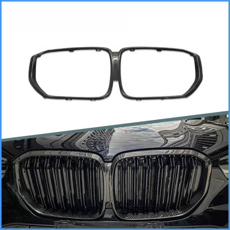 High Quality 3K Twill Glossy Dry Carbon Fiber Front Center Grille Auto Exterior Replacement Accessories