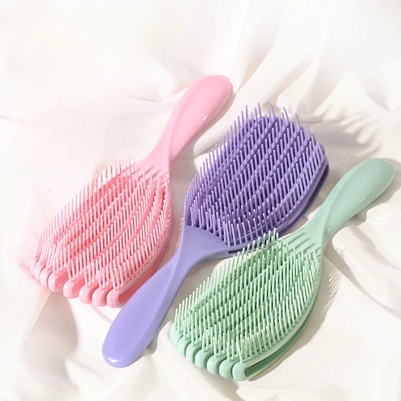 Hollow Hollowing Out Massage Comb Elastic Anti-static Hair Brush Fashion Hair Fluffy Scalp Massage Comb Hair Styling Tool