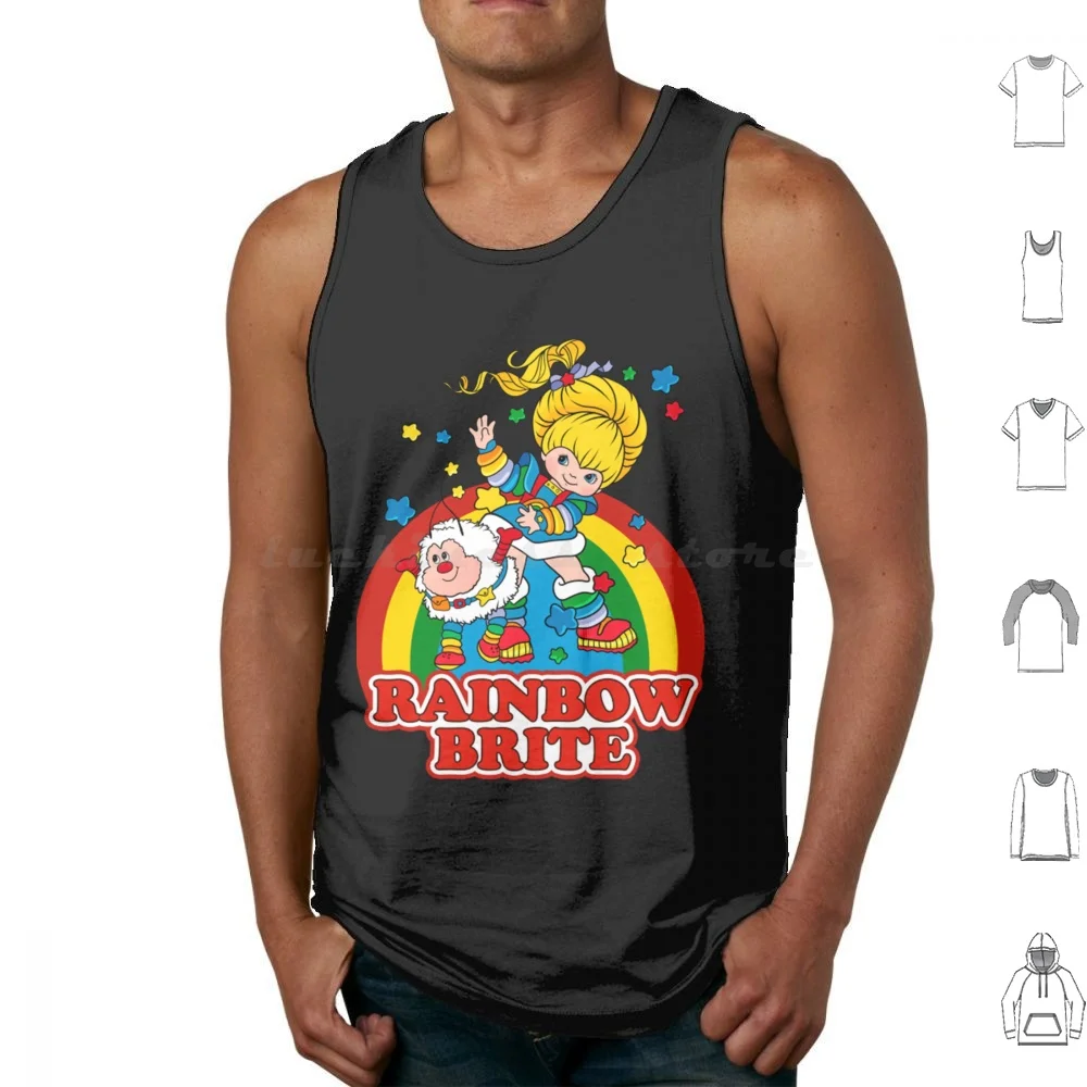 Rainbow Brite V.2 Camisetas sin mangas Chaleco sin mangas Rainbow Brite Rainbow 80s Retro Vintage Dibujos animados 90s Lindo Nostalgia Estética