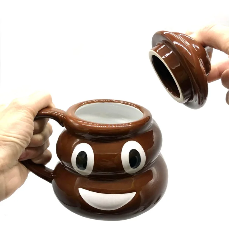 Spoof Creative Funny Ceramic Cup Stool Cake Mug Cute Poop Shape Water Cup Coffee Cup