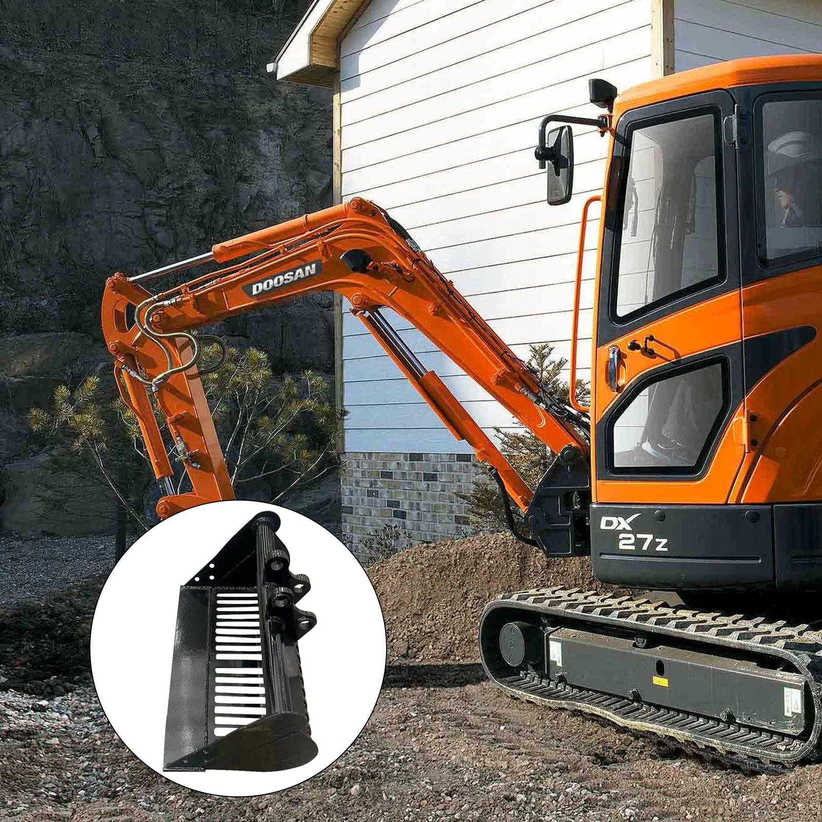 مرفق دلو الفحص، دلو غربال التربة مقاس 24 بوصة، ملحقات حفارة دلو الألغاز، فحص الدلو #1