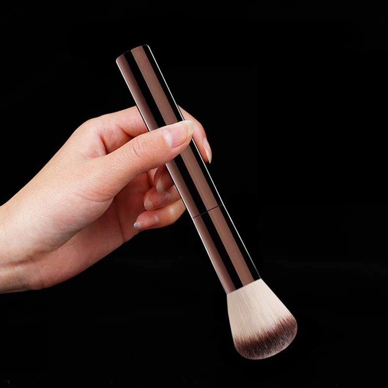 Pędzel do makijażu Hourglass - nr 2 do podkładu/różu, miękki i przyjazny dla skóry włosie z włókien, modny design, pojedynczy pędzel do twarzy.