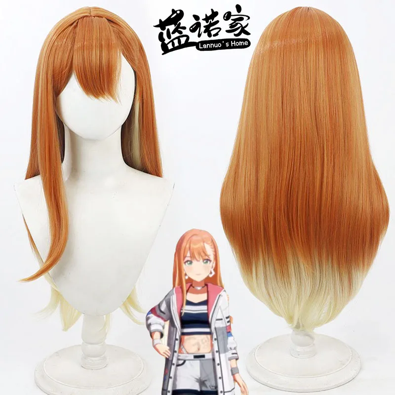 

Anime The Idolmaster: School Idol Festival Shimonose Kiyoka Cosplay Wig Halloween Carnival Party Props Synthetic Hair + Wig Cap