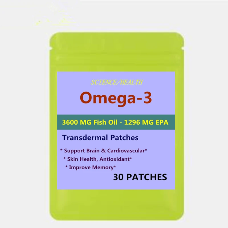 

30 патчей Переплетные пластыри Omega 3 — поддерживают мозг, сердечно-сосудистую систему и здоровье кожи, антиоксидант и улучшает память