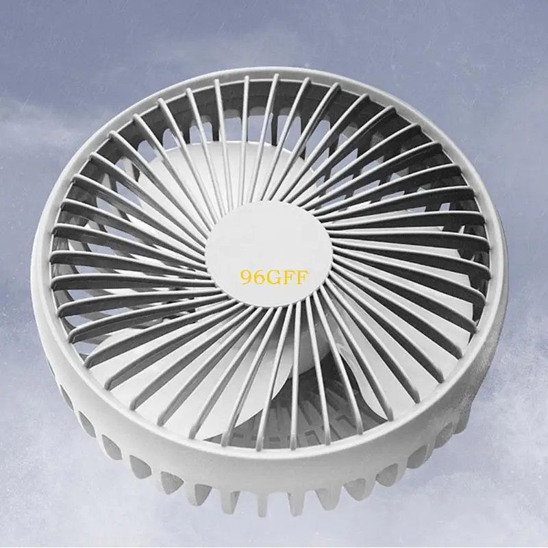 96GF Vehicle Air Fan Strong Wind Desk Fan 360° Rotatable Dual-Head Electric Fan