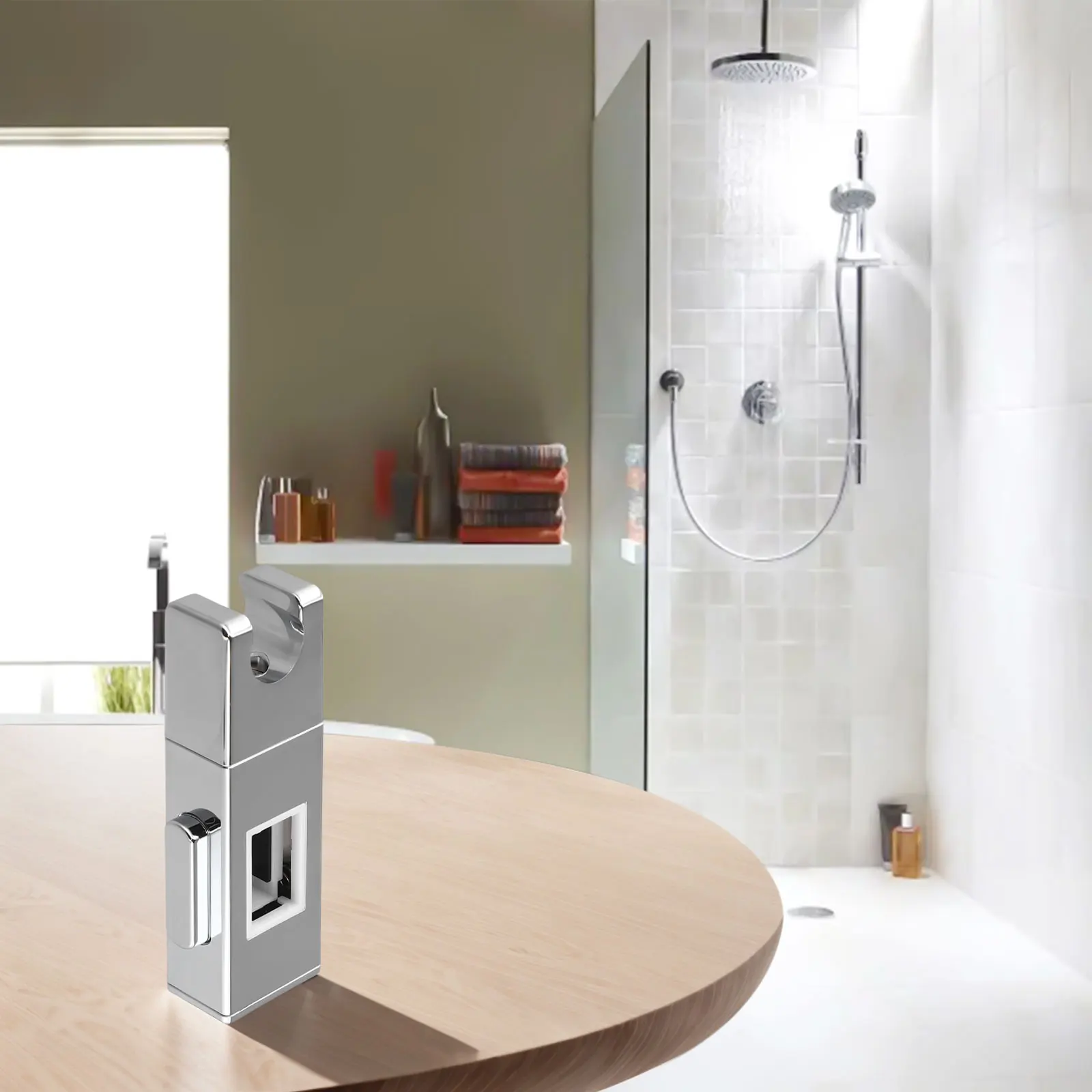 Per il bagno di casa Per l'installazione della doccia Morsetto per staffa per doccia in ABS in posizione saldamente in posizione regolabile in altezza senza allentamento