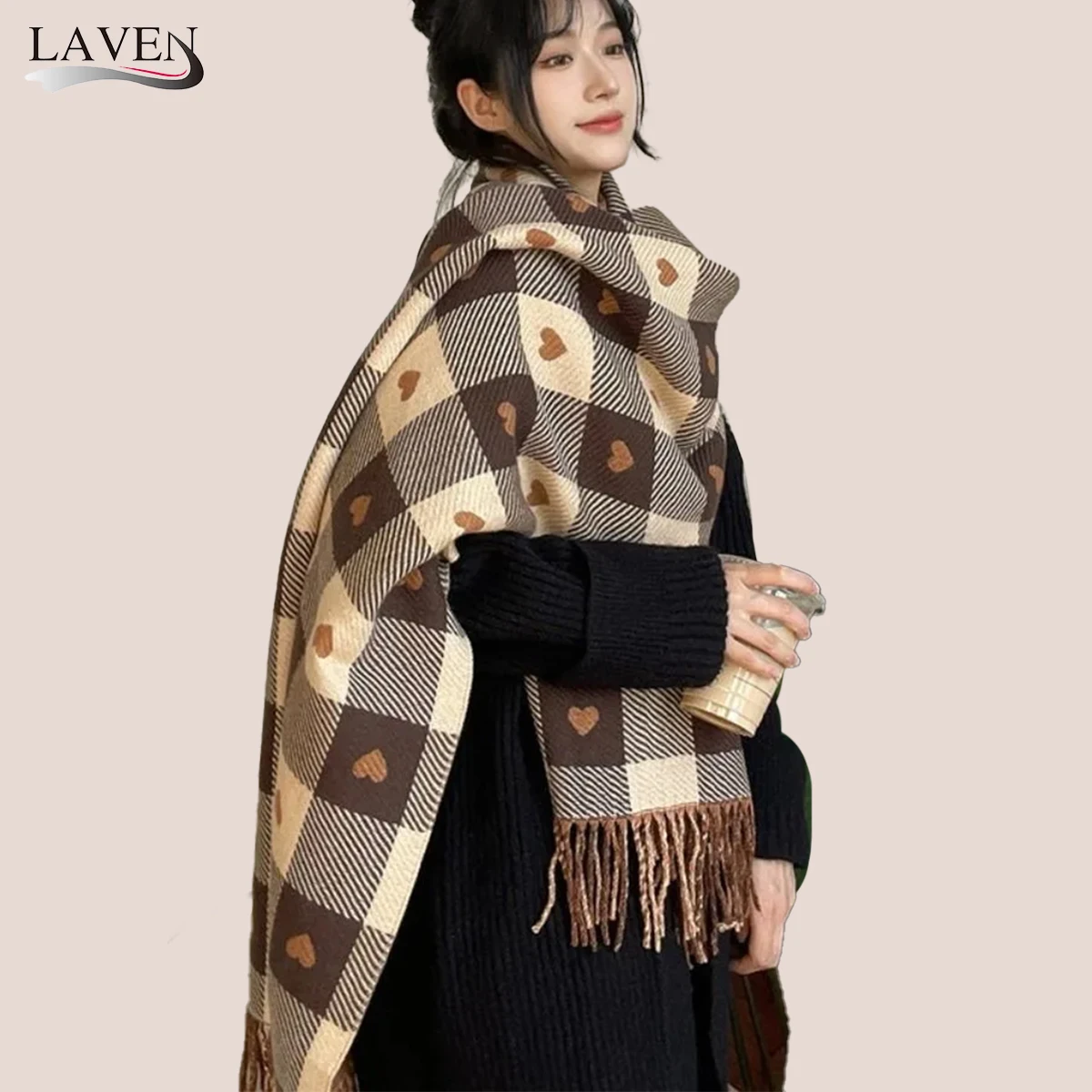 

Роскошный зимний кашемировый шарф, женский новый дизайн, теплые шарфы из пашмины с длинными кисточками, женская шаль с принтом, толстый платок Bufanda