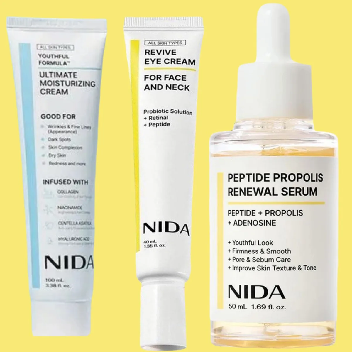 NIDA Propolis Peptide Facial Serum Nourishing Moisturizing Serum Face Original Skin Care Rejuvenation Firming&Smoothing Cream
