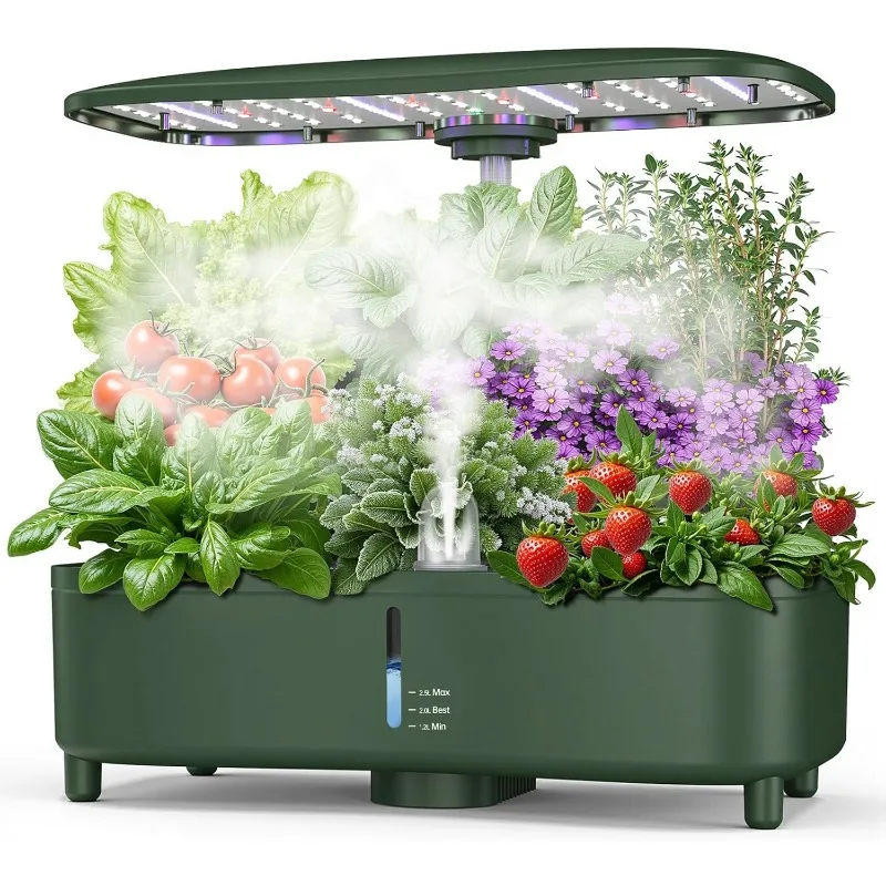 

Hydroponics Growing System Kit Indoor: Aeroponics Herb Garden Kit 15 Pods, 3 Grow Modes, 24H Timer Hydroponic Gardening System,