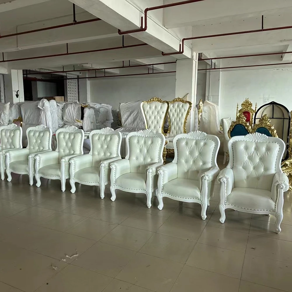 High Back King And Queen Chairs Banquet Party Throne Wooden Royal Chair Wedding Throne