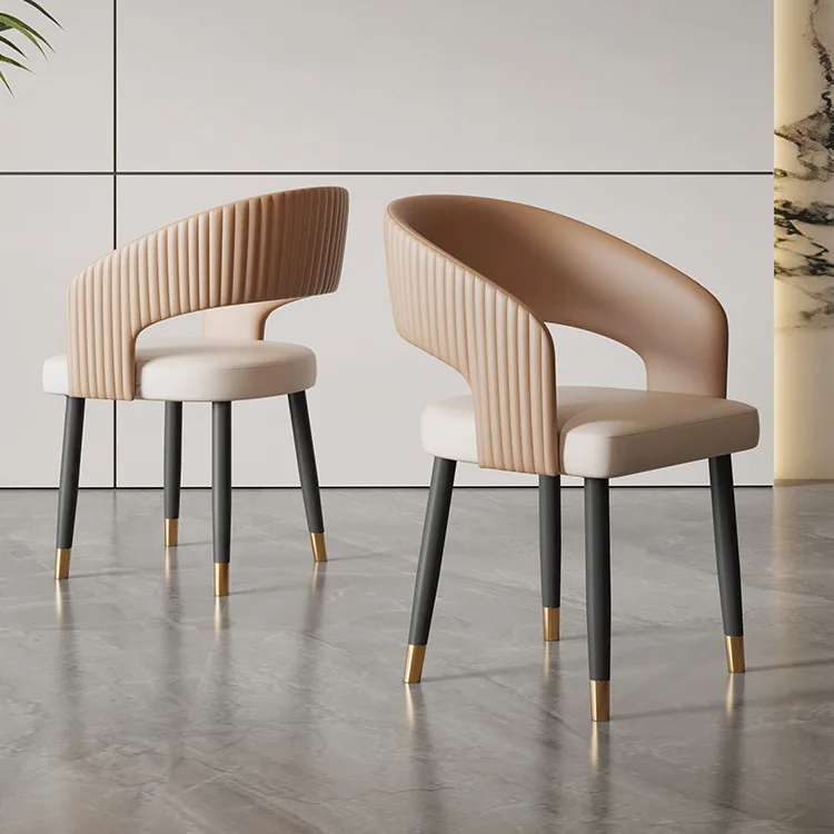 

Solid Wood Dinning Chairs Antique Standard Dining Chair Wooden Bar Chair Modern Minimalist Restaurant Hotel Negotiation Leather