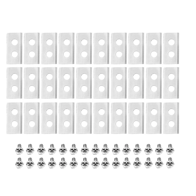 30Pcs /Set Robot Mower Replacement Blade 2 Holes Anti-Rust Mower Cutter For Worx Landroid Robot Lawn Robot Blade(Silver)