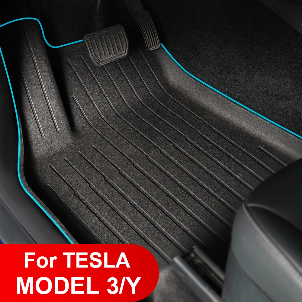 

For Tesla Floor Mat Model Y 2021-2024 Model 3 Car Trunk Mat Luggage Mat TPE waterproof Anti-Slip Set Floor Liner Mat