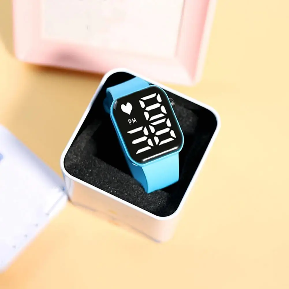 Kids LED Digital Watch Children Digital Sports Watch LED Electronic Watch Large Screen Digital Fashion Square Button Wristwatch