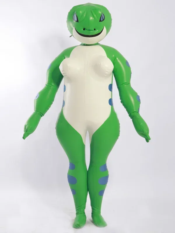 Latex Rubber Catsuit Badysuit Double-layer Inflatable Frog Masquerade Manual Customization Plaaysuit S-XXL