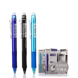 M & G 3pcs 0.5mm Preto Azul Cristal Tinta Quente-apagável Caneta Gel Material de Escritório Escola Material Estudante Papelaria Para Escrever