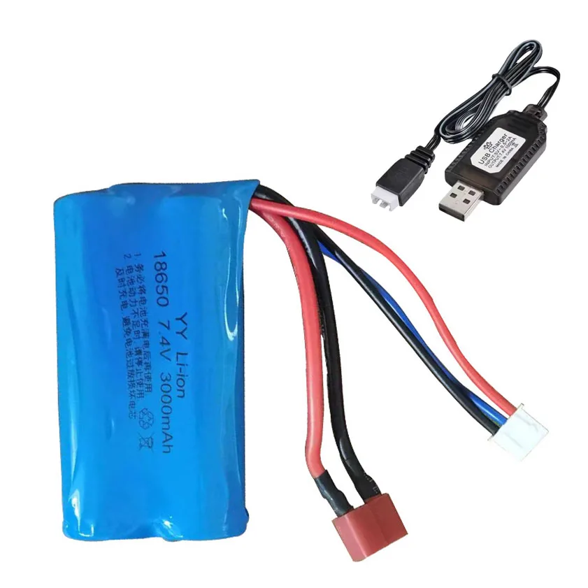 7.4V  Li-ion 3000mAh 18650 Battery for Wltoys 10428 12428 12423 RC Car Parts 2S 7.4V Battery For Wltoys 144001 124017 124019