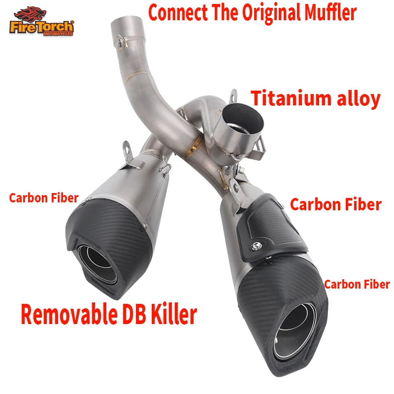 Slip For Ducati Panigale V4 S R S Corse Streetfighter V4 S SP 2018 - 2024 Motorcycle Exhaust Escape Moto System Carbon Muffler