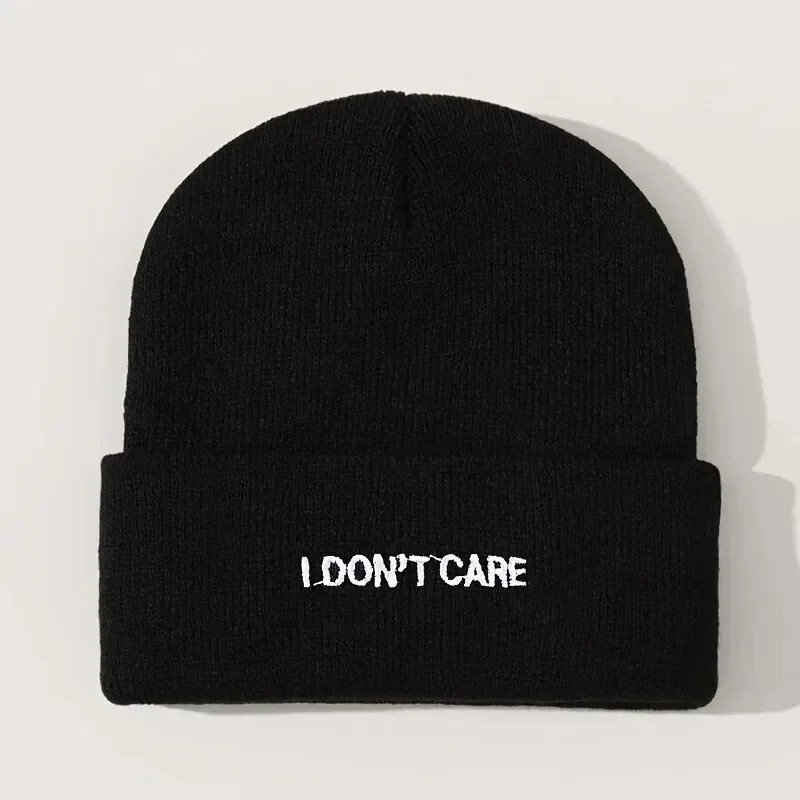 

New Winter Sets Knitted Hat Cotton Letter Embroidery Thicken Knitted Hat Winter Warm Hat Hat for Men and Women