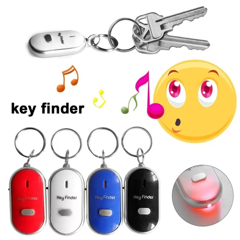 Keychain LED Whistle for Key Finder Flashing Beeping Sound Alarm Anti-Lost for Key Locator Finder Tracker with for Key R