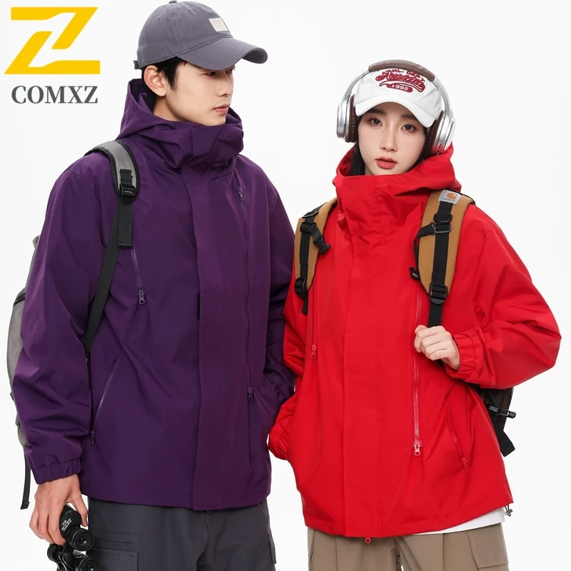 Jaket Tahan Air Tipis Harajuku Uniseks Luar Ruangan Satu Lapis Mantel Mendaki Mendaki Pria Sepeda Memancing Jaket Berkerudung Tahan Angin