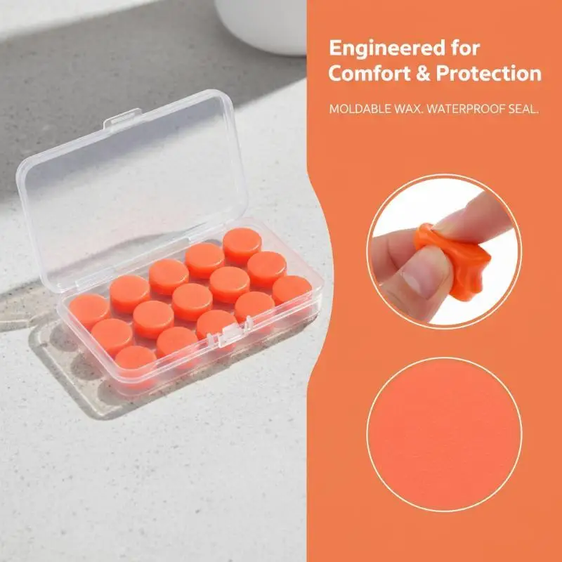 Swimming Enhancer 12PCS Moldable Silicone Earplugs Ear Protection and Comfort Focused