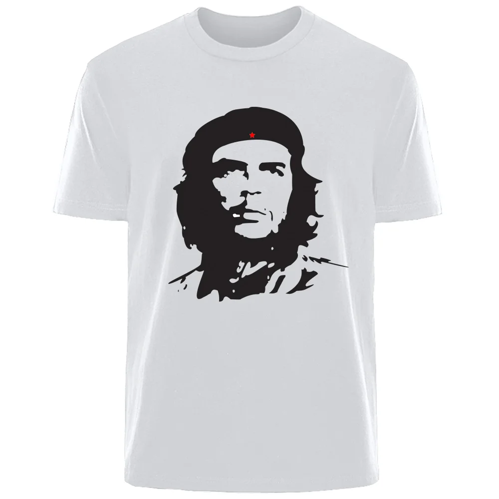 Summer Che Guevara Print High Quality Men\'s 100% Cotton Breathable Sweat Absorbent T-Shirt Casual Fashion Men\'s Streetwear