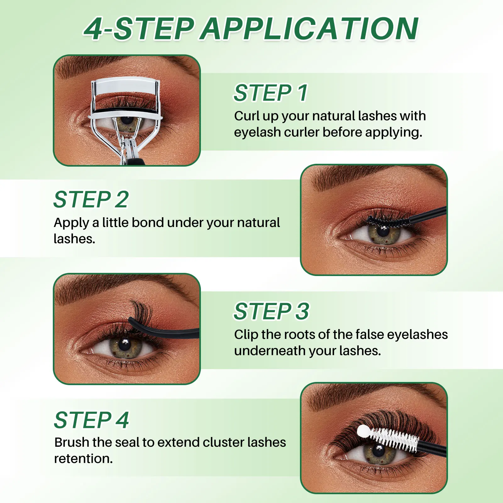 LASHSUN 100D D Curl 18-24mm Lunghezza mista Soffici ciglia a grappolo di volume Ciglia finte morbide e confortevoli Ciglia a lunga durata