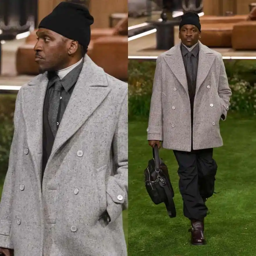 Classic Speckled Wool Overcoat Peak Lapel Double Breasted Mid Long Warm Coat For Business Daily Wear Formal Party Customized