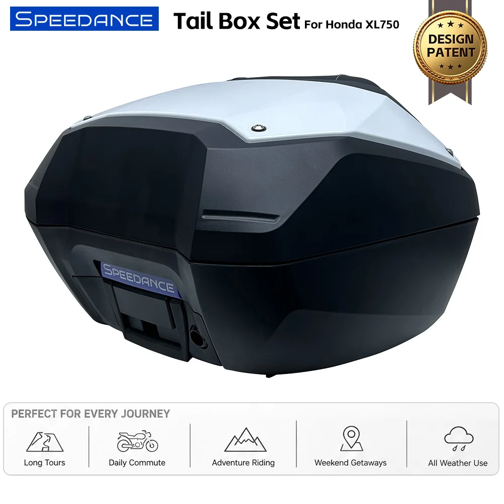 50L Large Volume Motorbike Storage Box For Honda XL750, Quick Release Rear Top Case, Lock & Unlock With Original Bike Key