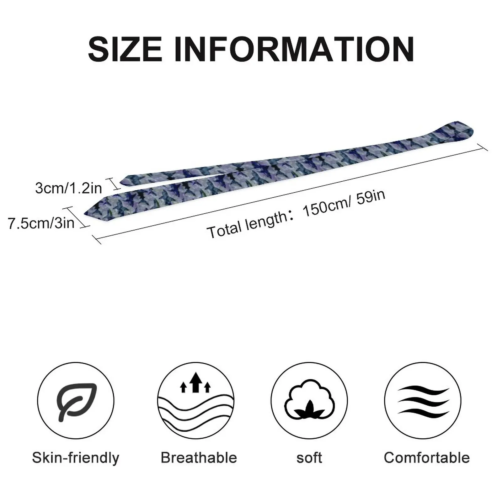 Great White Shark Tie Funny Animal Print Graphic Neck Ties Quality Elegant Collar Tie Adult Daily Wear Party Necktie Accessories