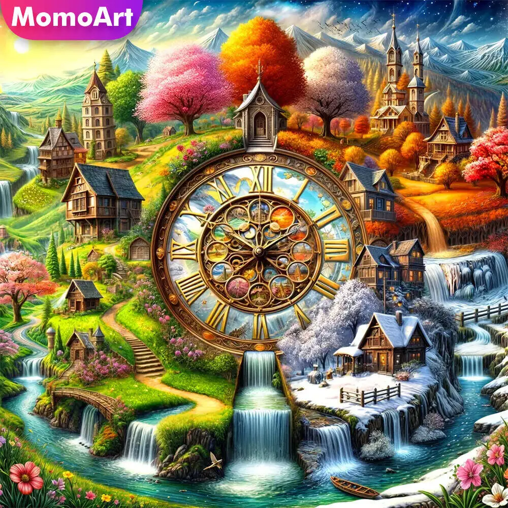 Momoart ours diamant mosaïque Animal rond complet diamant peinture lune broderie nouveauté fait à la main passe-temps